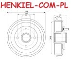 Bębny hamulcowe z piastą MIKODA 9219 + SZCZĘKI SAMKO 87380 + SZPILKI -FORD FOCUS (DAW, DBW) FOCUS Turnier (DNW) FOCUS Sedan (DFW) - OŚ TYLNA