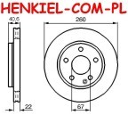 Tarcza hamulcowa wentylowana MIKODA 1429 - MERCEDES KLASA A (W168) - OŚ PRZEDNIA