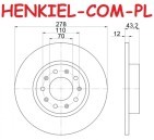 Tarcze hamulcowe pełne MIKODA 0376 + KLOCKI QUARO QP1487 - ALFA ROMEO GIULIETTA (940_) - OŚ TYLNA