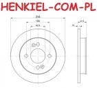Tarcze hamulcowe pełne MIKODA 1139 GT malowane, nacinane, wiercone, kolor: czarny + KLOCKI QUARO QP6655C ceramiczne - HYUNDAI i10 (PA) KIA PICANTO (SA) - OŚ TYLNA