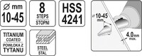 WIERTŁO STOPNIOWE STOŻKOWE HSS 10-45mm YATO YT-44742