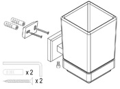  KUBEK KOSMETYCZNY NA SZCZOTECZKI ŚCIENNY WISZĄCY SZKŁO QUAD CHROM FALA 69312 