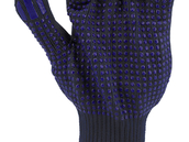 RĘKAWICE BAWEŁNIANO - POLIESTROWE, NAKRAPIANE, GRANATOWE, ''PSD'' YATO 74104