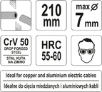 SZCZYPCE DO CIĘCIA PRZEWODÓW 210mm YATO YT-1967