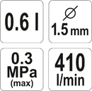 PISTOLET NATRYSKOWY MALARSKI LAKIERNICZY HVLP 600ml 0,6L 1,5mm YATO YT-2341