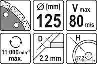 TARCZA DIAMENTOWA SEGMENTOWA DO CIĘCIA KAMIENIA CEGŁY GRANITU CERAMIKI BETONU 125mm 22,2mm YATO YT-6003