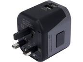 UNIWERSALNY ADAPTER PODRÓŻNY PRZEJŚCIÓWKA Z ŁADOWARKĄ 2x USB WTYCZKA USA UK CHINA EU PL 110-240V YATO YT-81301