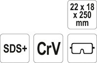 BRUZDOWNIK SDS+ PLUS DO BETONU 250mm YATO YT-4722