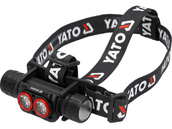 LATARKA LAMPKA CZOŁOWA CZOŁÓWKA AKUMULATOROWA REGULACJA 5 TRYBÓW ŚWIECENIA 15W 3000lm IPX4 3,7V 2600mAh YATO YT-085943