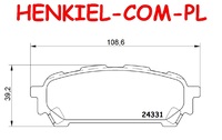 Klocki hamulcowe MIKODA 72122 - SUBARU FORESTER (SG_) IMPREZA Sedan (GD) IMPREZA Kombi (GG) - OŚ TYLNA