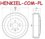 Bęben hamulcowy MIKODA 9447 - VW AMAROK (2HA, 2HB, S1B, S6B, S7A, S7B) - OŚ TYLNA