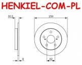 Tarcze hamulcowe pełne MIKODA 2248 + KLOCKI CERAMICZNE QUARO QP8892C - TOYOTA AURIS (_E15_) COROLLA sedan (_E15_,_E18_,ZRE17_) - OŚ TYLNA