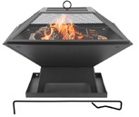 PALENISKO OGRODOWE Z POKRYWĄ STALOWE OGNISKO GRILL 45x45cm LUND 99715