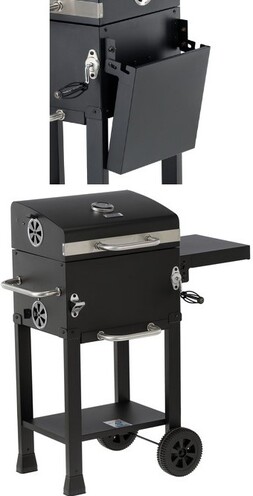 PRZENOŚNY GRILL WĘGLOWY DELUXE ROŻEN BBQ, RUSZT 39,5 X 29,5CM LUND 99928 