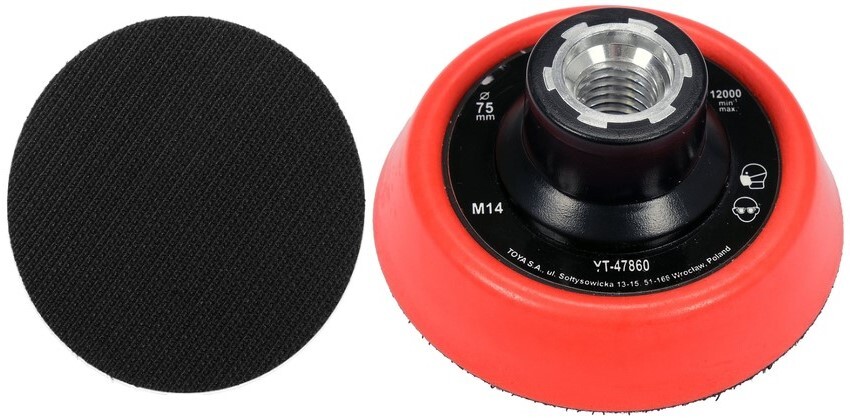 UCHWYT MOCUJĄCY 75MM Z RZEPEM DO PAD POLERSKI M14 YATO YT-47860 