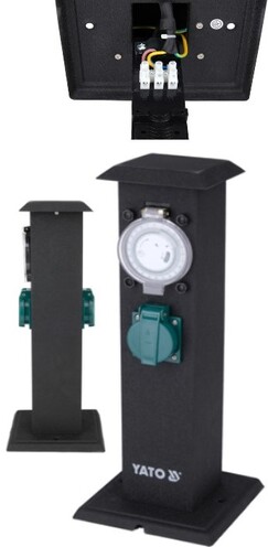 GNIAZDO OGRODOWE HERMETYCZNE IP44 2X230V Z PROGRAMATOREM YATO YT-81276
