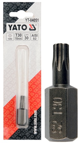 KLUCZ SPECJALNY BIT GROT KOŃCÓWKA 30mm S2 TORX T30 YATO YT-04051