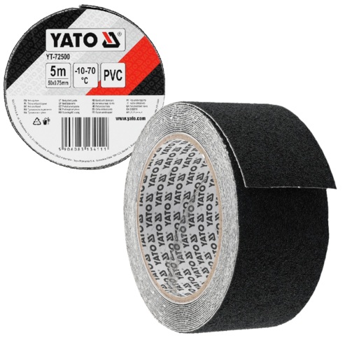 TAŚMA KLEJĄCA ANYPOŚLIZGOWA CZARNA PVC 50mm 5m YATO YT-72500