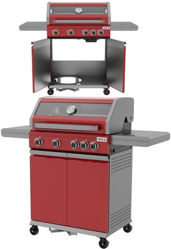 GRILL GAZOWY OKAYA 4+1 14,5KW RUSZT ROŻEN STAL NIERDZEWNA YATO YG-20034
