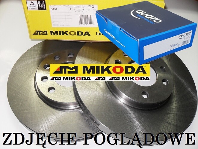 Tarcze hamulcowe pełne MIKODA 0242 + KLOCKI QUARO QP8078C ceramiczne - AUDI A1 A2 A3 TT SEAT ARONA CORDOBA IBIZA III IV V LEON TOLEDO II IV SKODA FABIA OCTAVIA  RAPID ROOMSTER VW BORA GOLF IV NEW BEETLE POLO - OŚ TYLNA