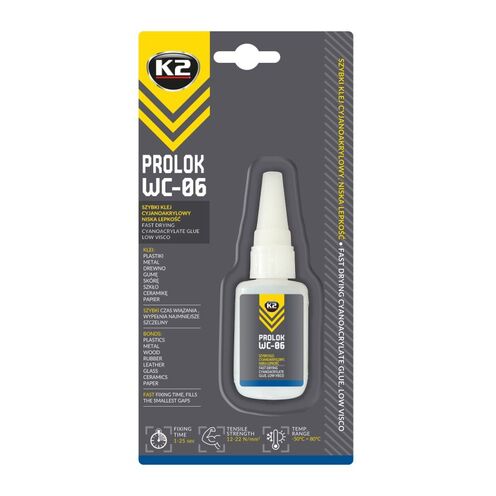 K2 PROLOK WC-06 20g  KLEJ CYJANOAKRYLOWY NISKA LEPKOŚĆ WC06