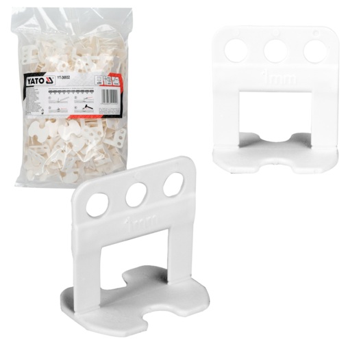 SYSTEM KLIPSÓW BRAMEK 200szt. DO POZIOMOWANIA PŁYTEK GLAZURY 1mm YATO YT-36932