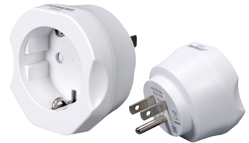 UNIWERSALNY ADAPTER PODRÓŻNY PRZEJŚCIÓWKA WTYCZKA USA EU PL 1875W 125V STHOR 72441