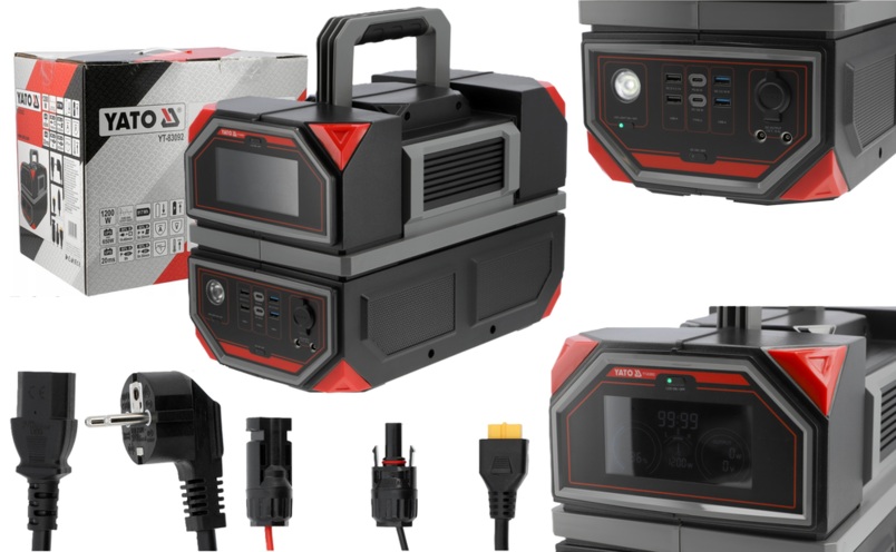 PRZENOŚNA STACJA ZASILANIA MOBILNA BAZA ZASILAJĄCA 1200W 917Wh 230V YATO YT-83092