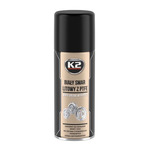 SMAR BIAŁY LITOWY Z PTFE TEFLONEM W SPRAYU 400ml K2 W121