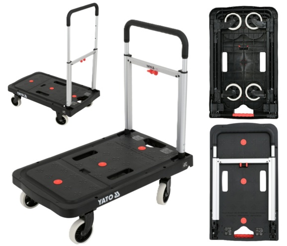 PLATFORMOWY SKŁADANY WÓZEK MAGAZYNOWY TRANSPORTOWY PLATFORMA 137kg YATO YT-37417