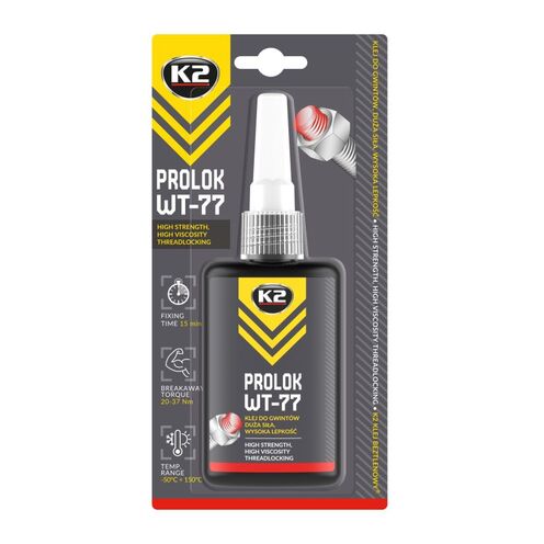 K2 PROLOK WT-77 50g  KLEJ DO GWINTÓW DUŻA SIŁA WYSOKA LEPKOŚĆ WT77 