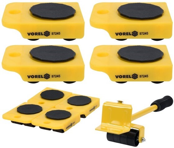 ROLKI WAŁKI PRZENOŚNIKOWE DO TRANSPORTU MEBLI 150KG ZESTAW 5CZ. VOREL 87245