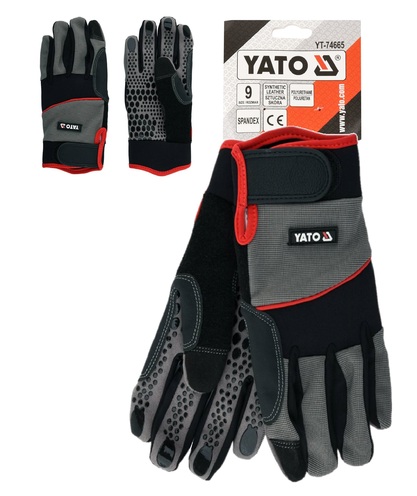 RĘKAWICE RĘKAWICZKI ROBOCZE OCHRONNE WZMACNIANE RZEP ROZ. 10 YATO YT-74666