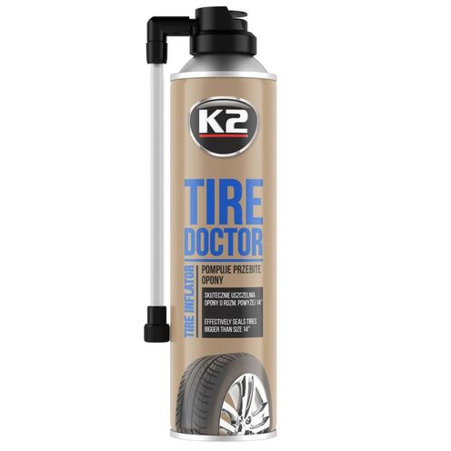 PIANKA DO NAPRAWY DZIURAWYCH OPON KOŁO ZAPASOWE W SPRAYU 500ml K2 TIRE DOKTOR B311