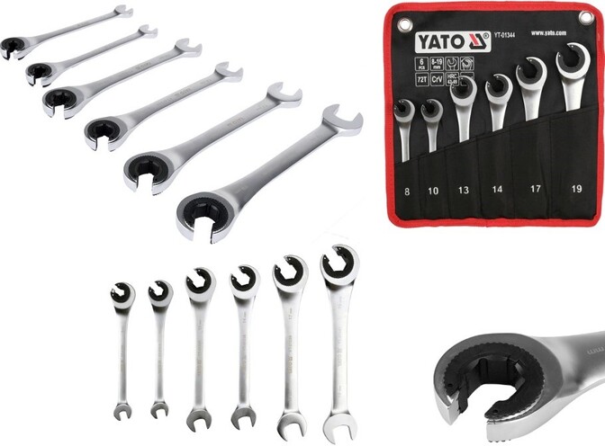 ZESTAW KLUCZY PÓŁOTWARTYCH Z GRZECHOTKĄ 8-19MM 6 SZT. YATO YT-01344 
