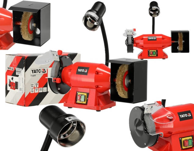 SZLIFIERKA STOŁOWA DWUTARCZOWA PODWÓJNA DO OSTRZENIA 150mm 520W 230V YATO YT-822107