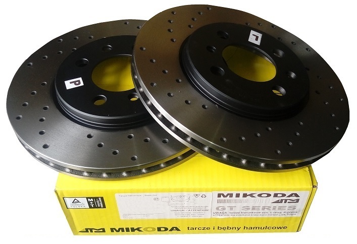 Tarcza hamulcowa wentylowana MIKODA 1455 malowana, wiercona, kolor: czarny - MERCEDES KLASA S (W220) KLASA S Coupe (C215) - OŚ PRZEDNIA 