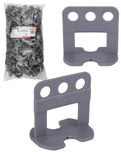 SYSTEM KLIPSÓW BRAMEK 700szt. DO POZIOMOWANIA PŁYTEK GLAZURY 1,5mm YATO YT-36939