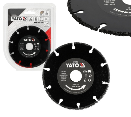 TARCZA WIDIOWA DO CIĘCIA DREWNA NA SZLIFIERKĘ KĄTOWĄ 125mm YATO YT-59760