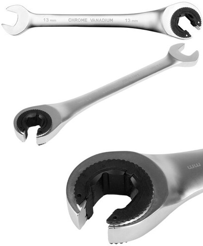 KLUCZ PÓŁOTWARTY PŁASKO-OCZKOWY Z GRZECHOTKĄ 13MM YATO YT-01335