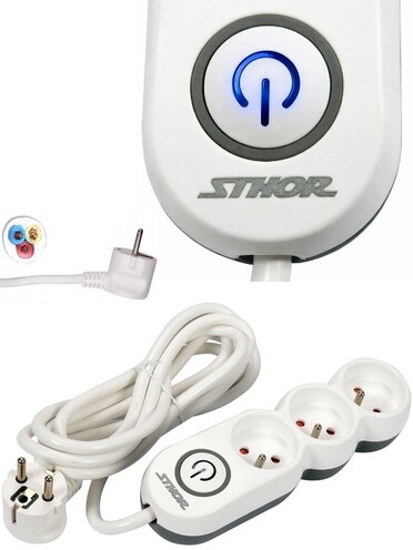 PRZEDŁUŻACZ LISTWA ZASILAJĄCA 3 GNIAZDA Z UZIEMIENIEM WYŁĄCZNIK 3M 1,5MM2 STHOR 72351 