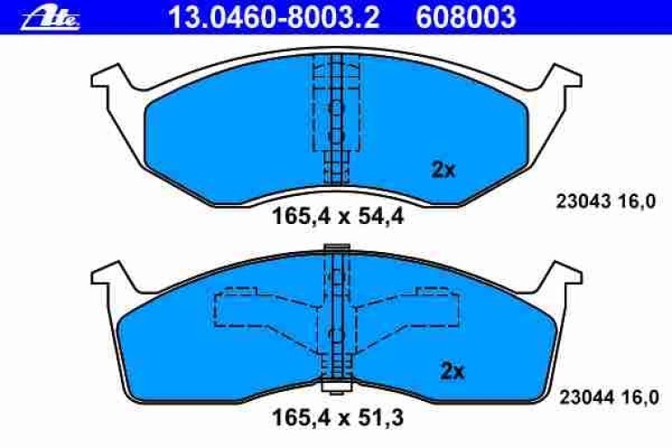 KLOCKI HAMULCOWE ATE 13.0460-8003.2 CHRYSLER VOYAGER II DODGE CARAVAN-- PRZÓD