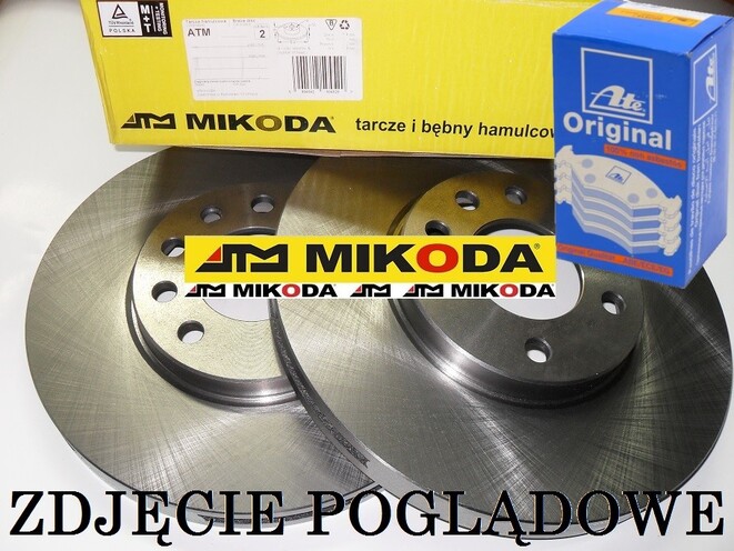 Tarcze hamulcowe pełne MIKODA 0745 + KLOCKI ATE 13.0460-2722.2 - FORD GALAXY S-MAX - OŚ TYLNA
