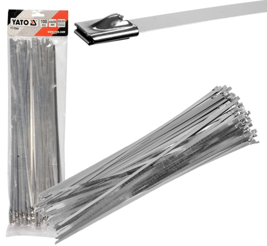 OPASKI ZACISKOWE METALOWE ZE STALI NIERDZEWNEJ 4,6 x 350 mm 100 szt. YATO YT-70564