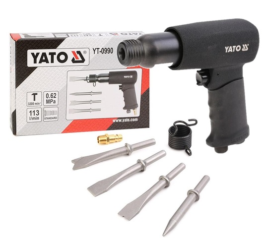 MŁOTEK ŚCINAK PNEUMATYCZNY + 4 DŁUTA YATO YT-0990