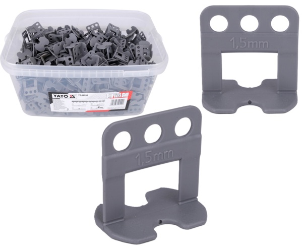 SYSTEM KLIPSÓW BRAMEK 500szt. DO POZIOMOWANIA PŁYTEK GLAZURY 1,5mm YATO YT-36938