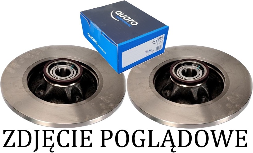 Tarcze hamulcowe pełne z łożyskiem i pierścieniem ABS MIKODA 1785L + KLOCKI QUARO QP2195C ceramiczne - RENAULT LAGUNA Coupe (DT0/1) - OŚ TYLNA