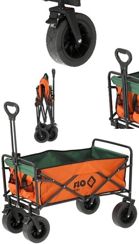 WÓZEK OGRODOWY TURYSTYCZNY SKŁADANY Z SZEROKIMI OPONAMI 100KG 90181 