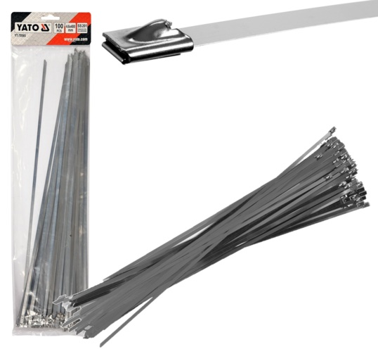 OPASKI ZACISKOWE METALOWE ZE STALI NIERDZEWNEJ 4,6 x 400 mm 100 szt. YATO YT-70565
