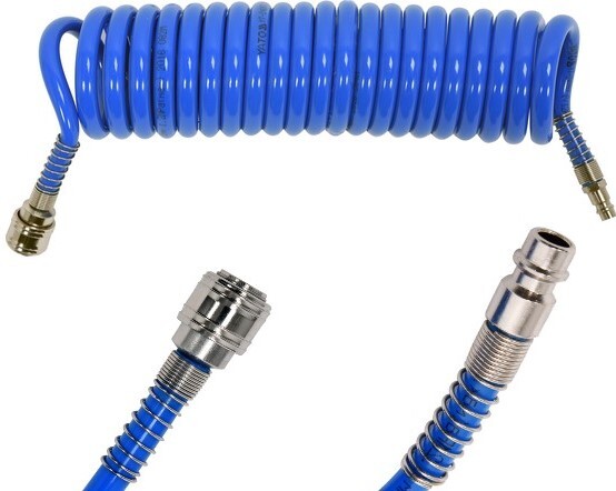 WĄŻ SPIRALNY PNEUMATYCZNY 8 X 12 X 5 PU Z SZYBKOZŁĄCZAMI YATO YT-24207